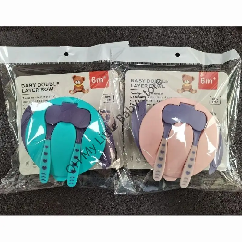 مجموعة طعام M76C للأطفال الرضع خالية من مادة BPA، أدوات مائدة سهلة التنظيف للفتيات