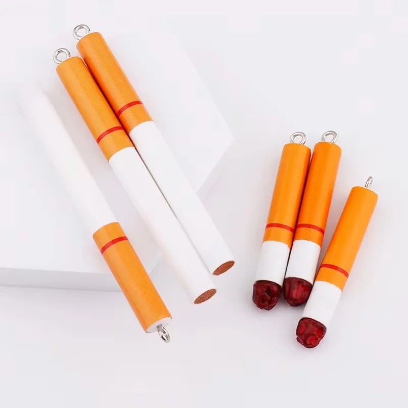 10pcs Smoking Cigarette Resin Charms Funny Pendant Charms for Earring Bracelet Necklace Jewelry Making Supplies Diy Accessories
