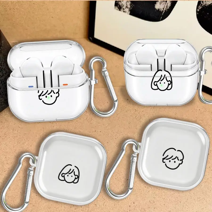 Clear Earphone Cases Cover Case For Samsung Galaxy Buds 2 Live 4 Pro 3 FE 4Pro 3Pro Popular Couple Pairing