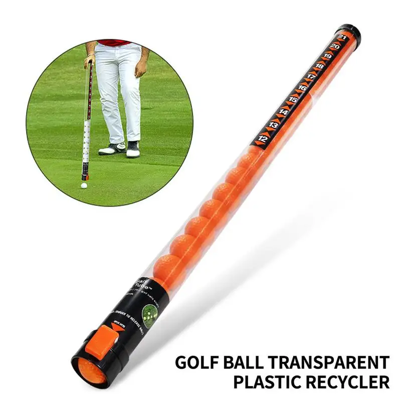 Tubo de recogida transparente de gran capacidad para Golf, herramientas de recogida reutilizables ligeras, tubo colector que ahorra trabajo