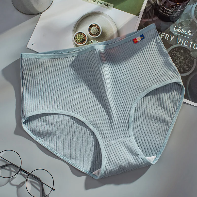 Bragas de algodón para mujer, ropa interior de talla grande, calzoncillos de Color sólido, cintura alta, sin costuras, lencería femenina, L-XXXl,