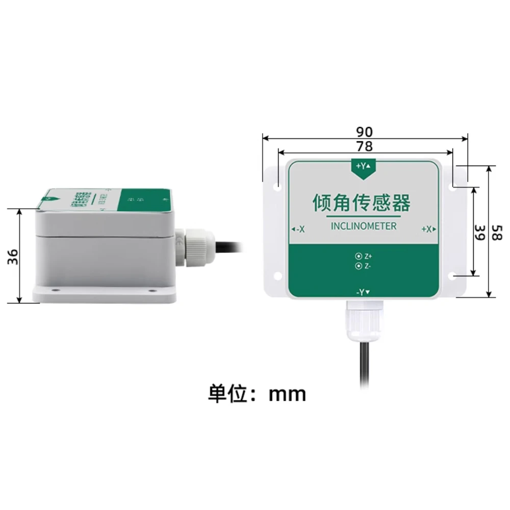 High-Precision RS485 Output Inclination Angle Sensor Six-Axis Inclinations Transmitter 3D Angle Measuring Instrument