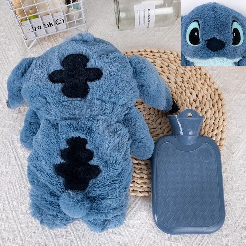 New Cute Cartoon Lilo& Stitch Angel Lotso Plush Hand Warm Bottle Hot Water Bottles Winter Girl Hot-Water Bag Kids Plush Toy Gift