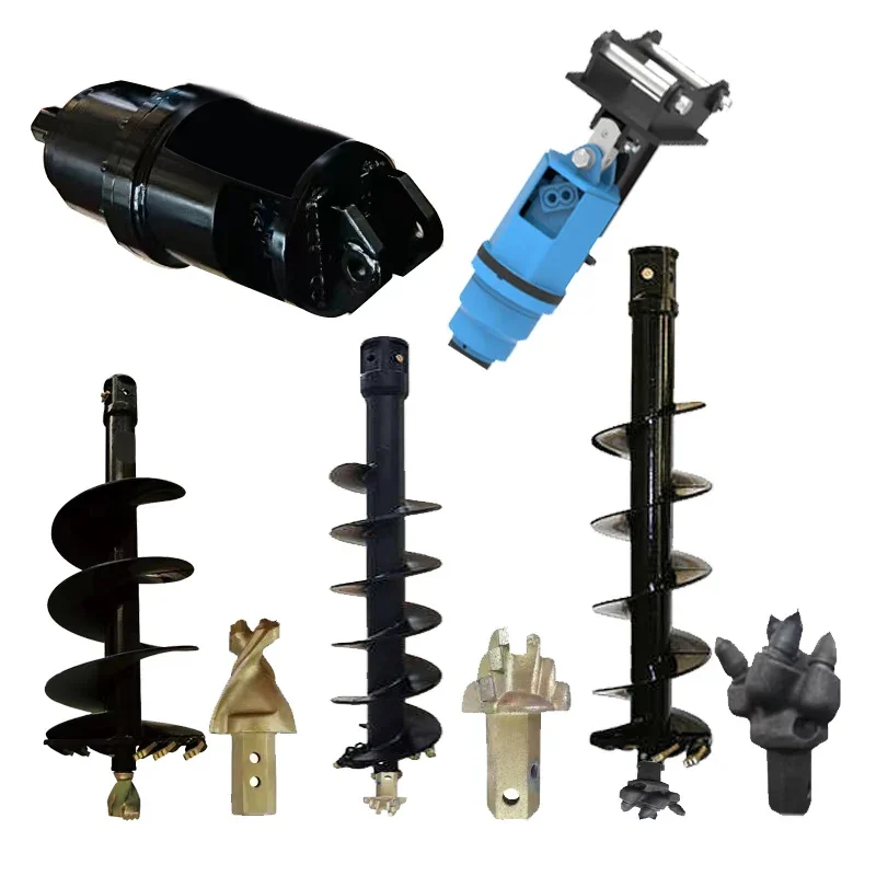 

excavator attachment hydraulic rotary earth auger drill bits for earth drilling machine auger