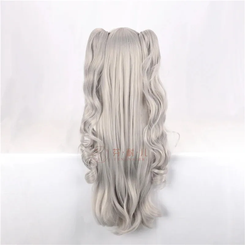 

Парик CyGame Azur Lane Prinz Eugen, длинный вьющийся двойной хвост, термостойкие синтетические волосы, парики для Хэллоуина + шапочка для парика