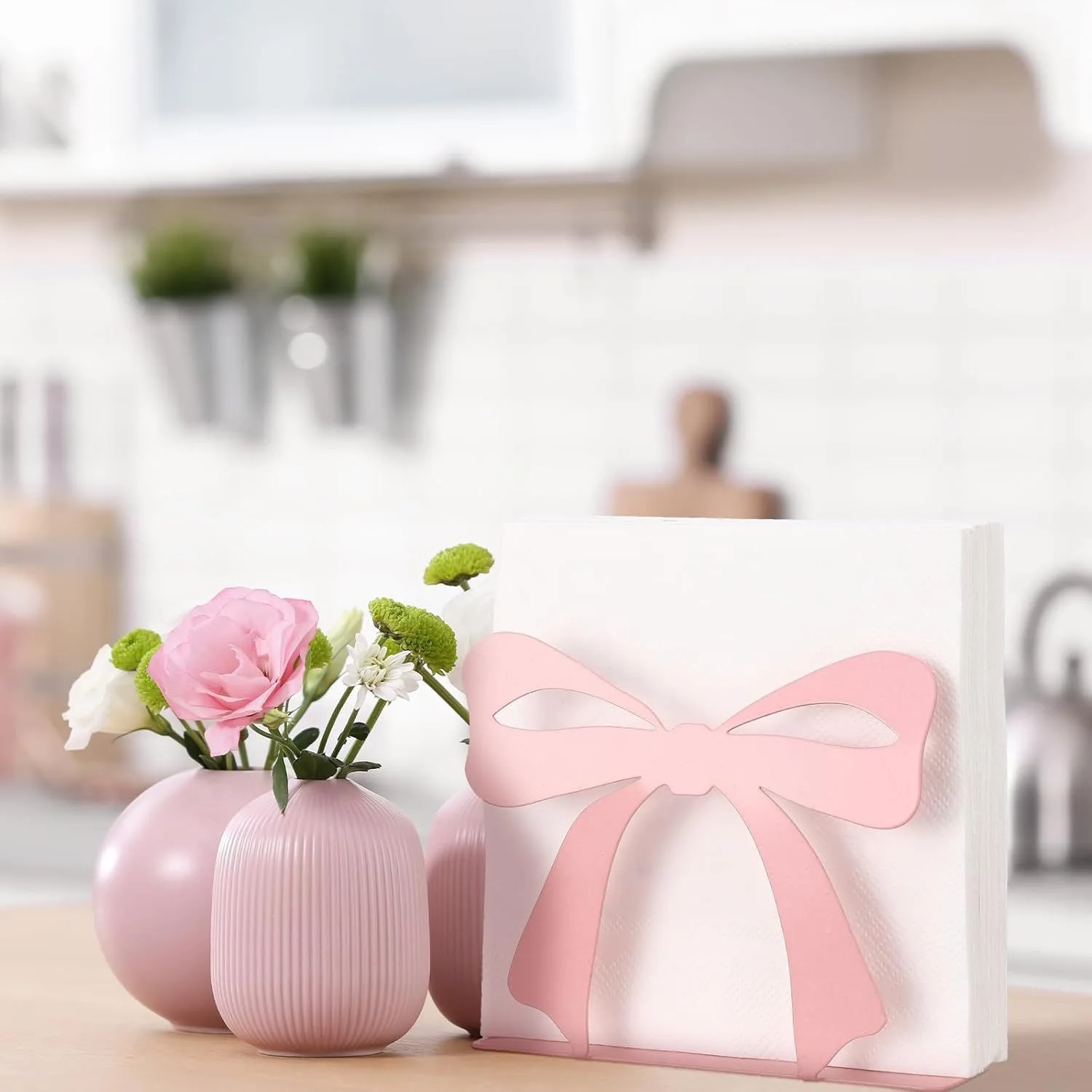 Bowknot Metal Tissue Holder Home Office Hotel Table Vertical Paper Napkin Storage Rack Coffee Shop Dining Table Bow Storage