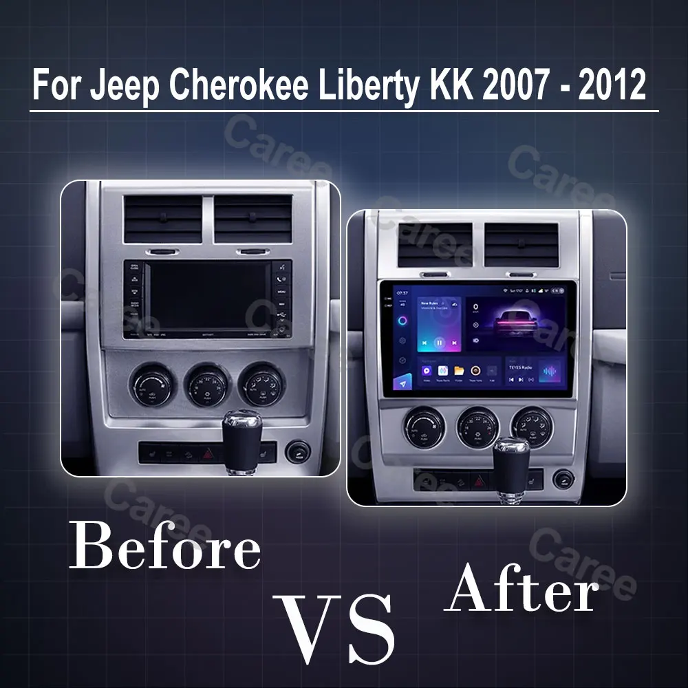 Android 15 Car Radio For Jeep Cherokee Liberty KK 2007 - 2012 Auto Multimedia Video Player GPS 4G Carplay Autoradio 2K QLED DSP