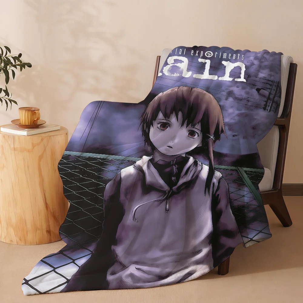 Anime Serial E-Experiments Lain Blanket Soft Warm And Thick Perfect For Bedroom Living Room Bed Sofa Camping Picnic Office Gift