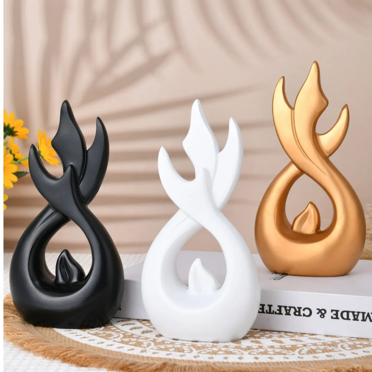 

Premium Fire-themed Decoration - Handcarved TV Console & Bar Accent, Elegant Living Room Showpiece, Exclusive Artisan Craft