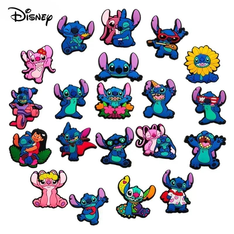 Disney Shoes Animation Accessories Stitch Crocs Decorative Buckle DIY Backpack Straw Slippers Decorative Stickers 1-20pcs