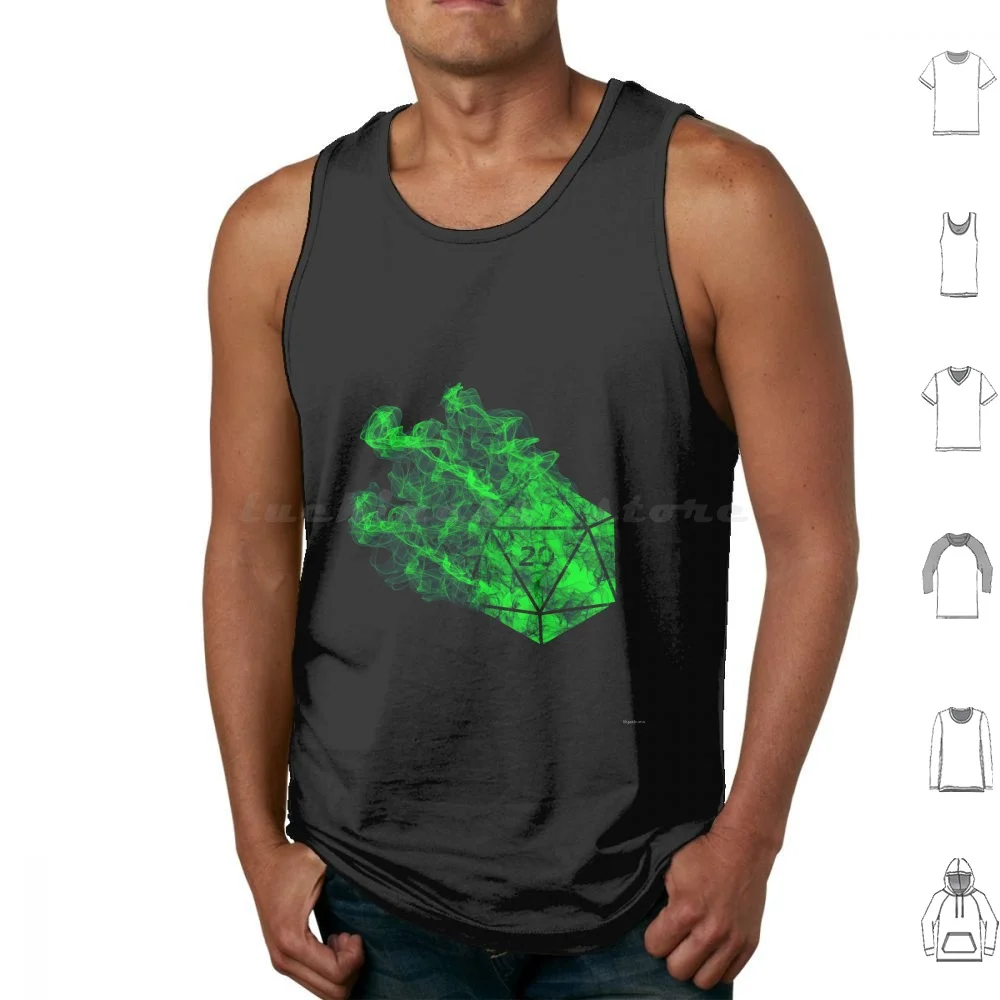 Evanescent Dice Ver. 2 Tank Tops Print Cotton Dice D D And Dragon Gdr Rpg Jrpg Game Gaming Smoke Funny Fantasy Hero Role