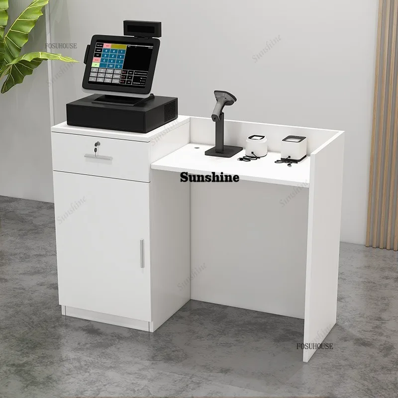 Modern Commercial Reception Desks Cashier Shop Small Convenience Store Front Desk Clothing Store Bar Table Cashier Counter R