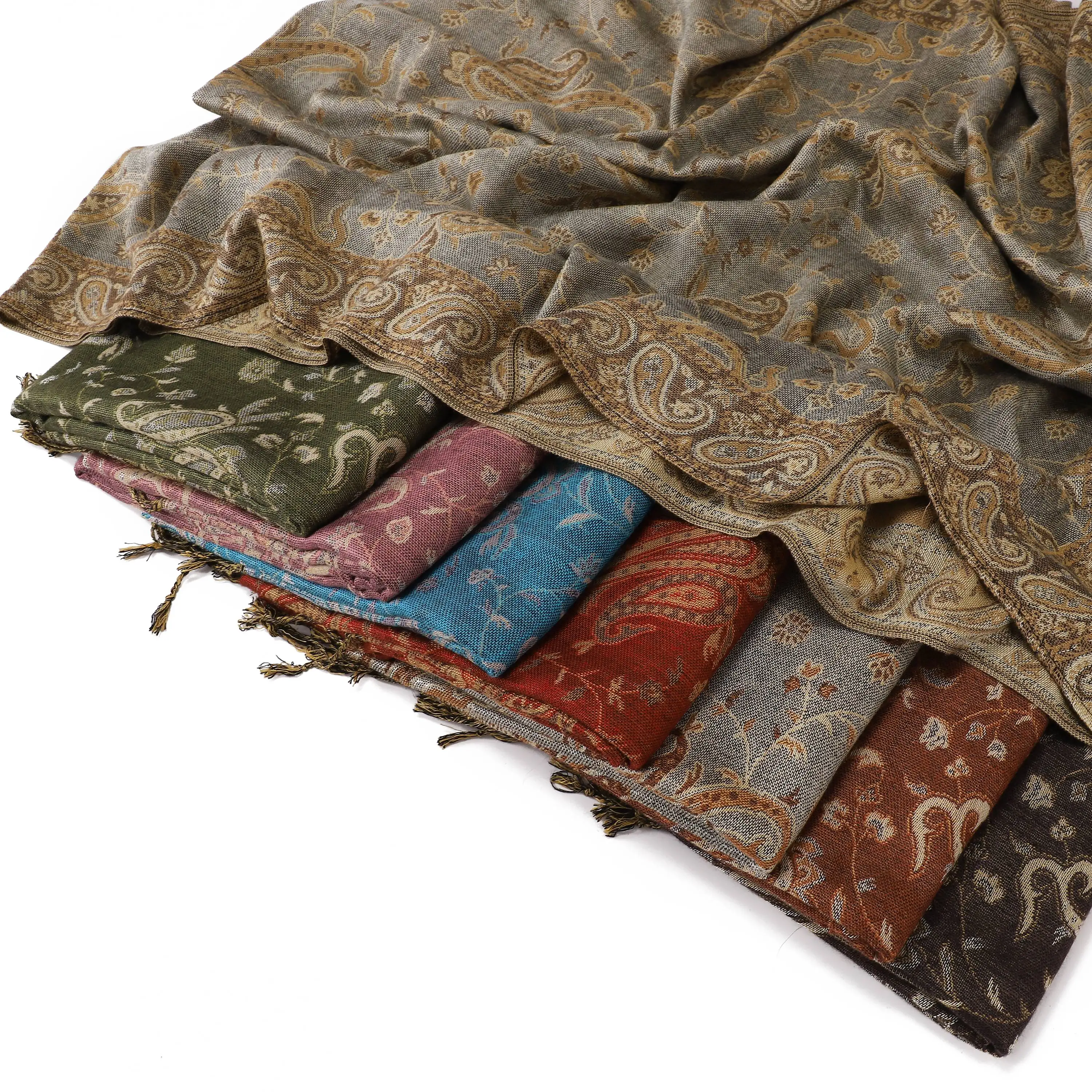 Jacquard Fashion Design Long Spring Scarf Pashmina Tassels Women Casual Winter Scarves Ladies Hijabs Paisley Shawls