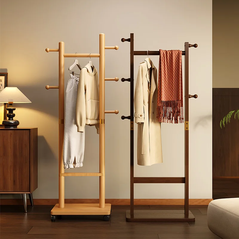 

Wooden Standing Coat Racks Dress Rail Modern Floor Minimalist Display Coat Racks Open Wall Porte Manteau Entrance Hall Furniture