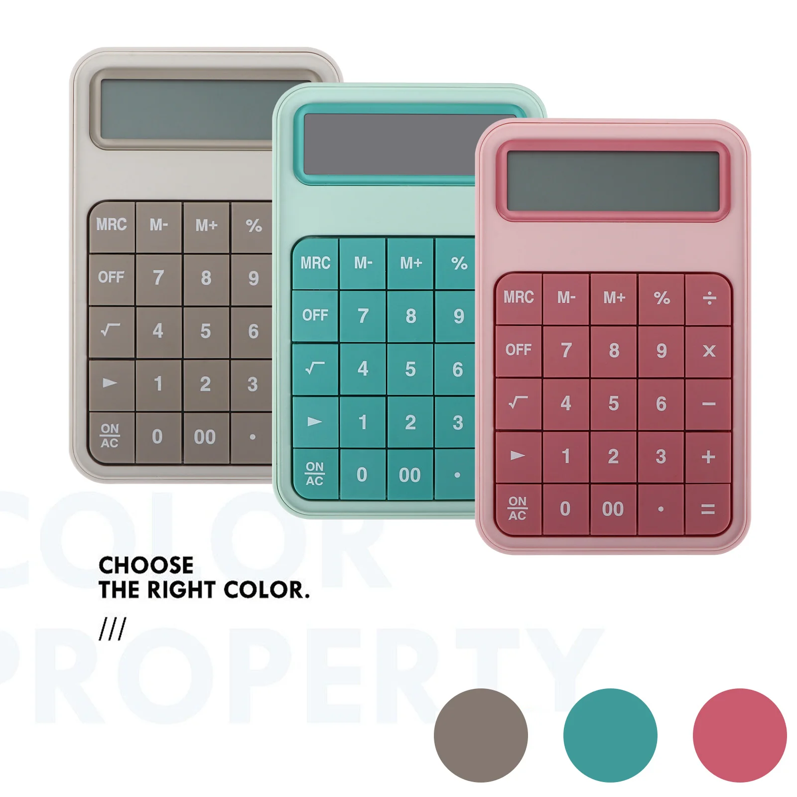 Kalkulator LCD 12-bit Kalkulator Kantor Dasar Akrilik Elektronik Desktop Besar untuk Digital