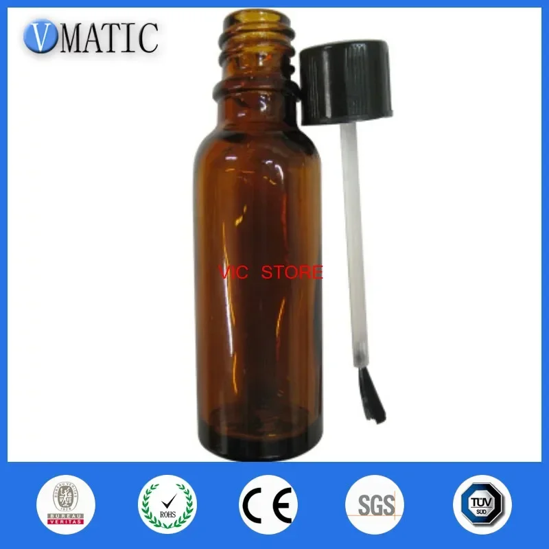 Free Shipping 20Ml/cc 502 Adhesive Glass Bottle/Glue Dispergator Bottl/ Super Glue Bottle With 10 Pcs