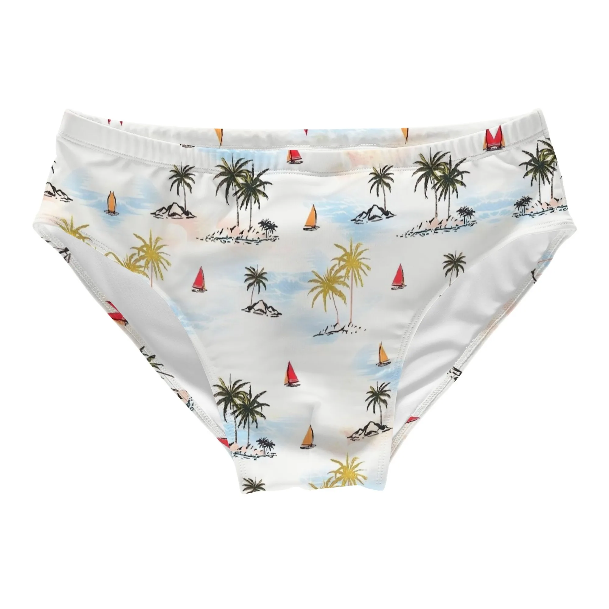 Hawaiian element printed men's swimming trunks novel trend men's bikini beach surf shorts lightweight breathable men's briefs