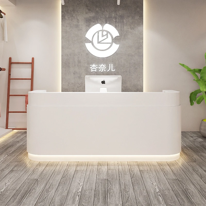 light luxury beauty Reception Desks salon clothing features modern Reception Desks arc-shaped Office Furniture receptie ZY40JDT