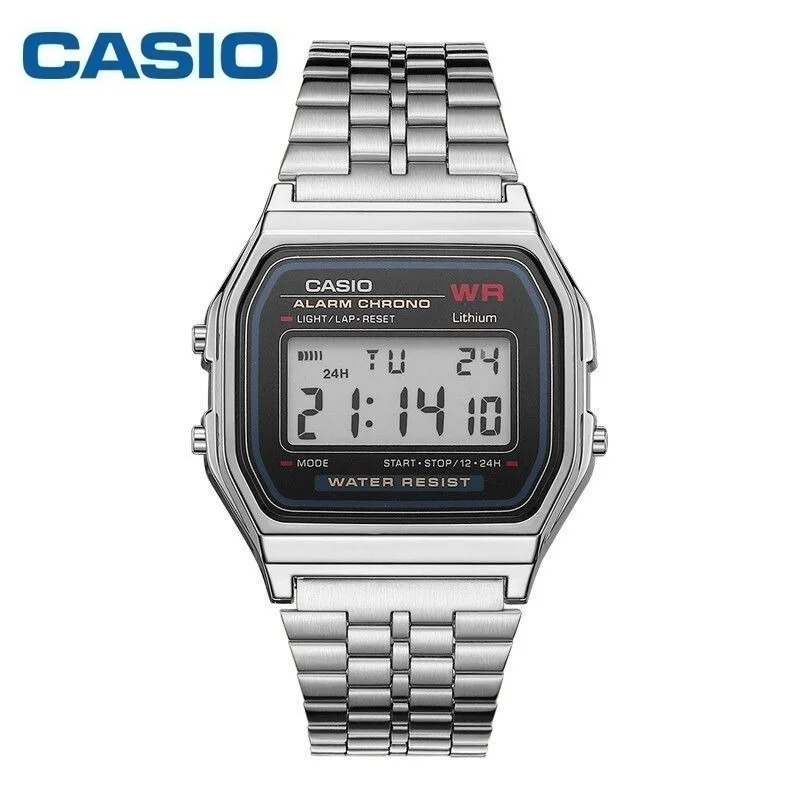 Casio Watch Men\'s A159W Series Multi Functional Simple Neutral Small Square Student Electronic Watch Waterproof Calendar Alarm