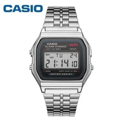 Casio Watch Men's A159W Series Multi Functional Simple Neutral Small Square Student Electronic Watch Waterproof Calendar Alarm