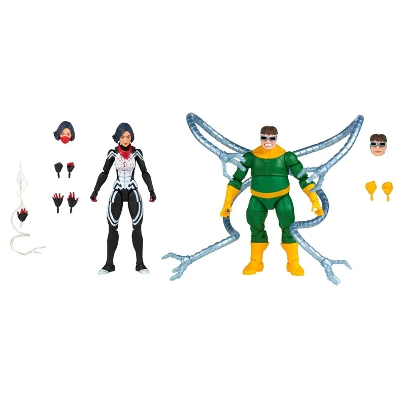 Hasbro Spider-Man Marvel Legends Series Doc Ock and Marvel Silk 2-Pack 6-Inch Action Figures Collectible Model Toy New in Stock