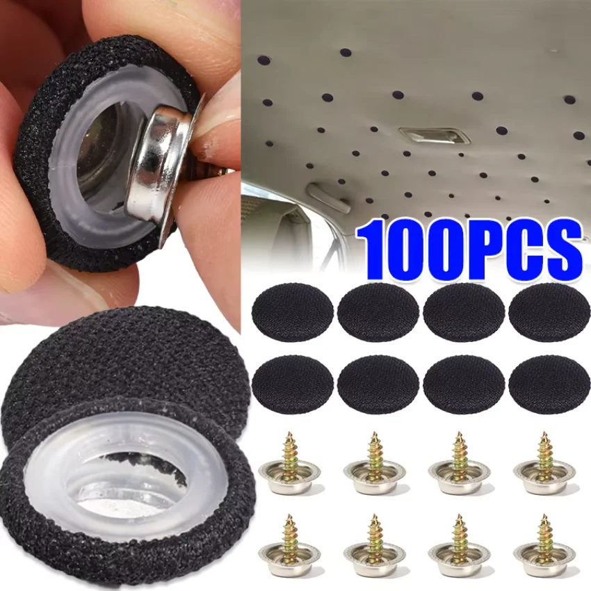 10-100pcs Auto Headliner Repair Fasteners Snap Rivets Universal Car Roof Retainer Pin Fabric Buckle Interior Ceiling Fixing Kit