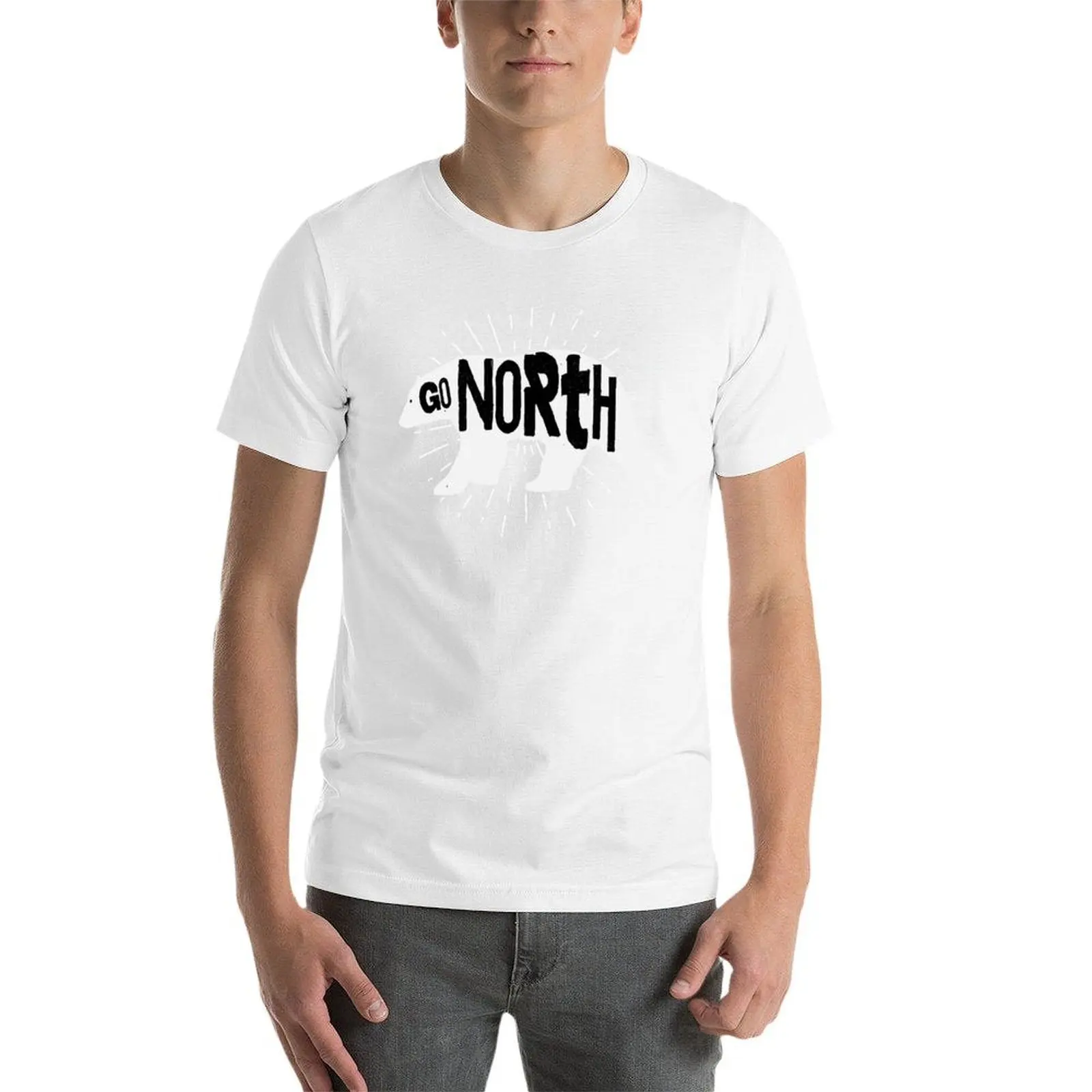 تي شيرت Go North Polar Bear تي شيرت رجالي قطني تي شيرت برسوم جرافيك