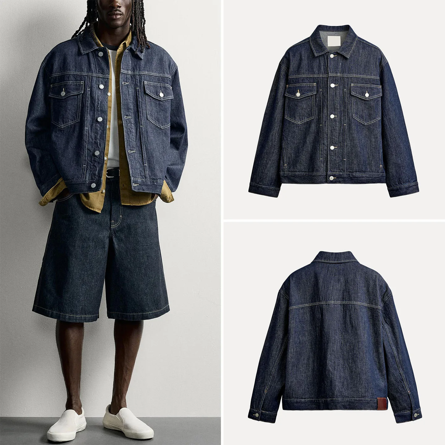 Men's Fashion Retro Loose Denim Jacket Outerwear 2026 Autumn Collection Standard Fit Long Sleeve ZADATA Brand