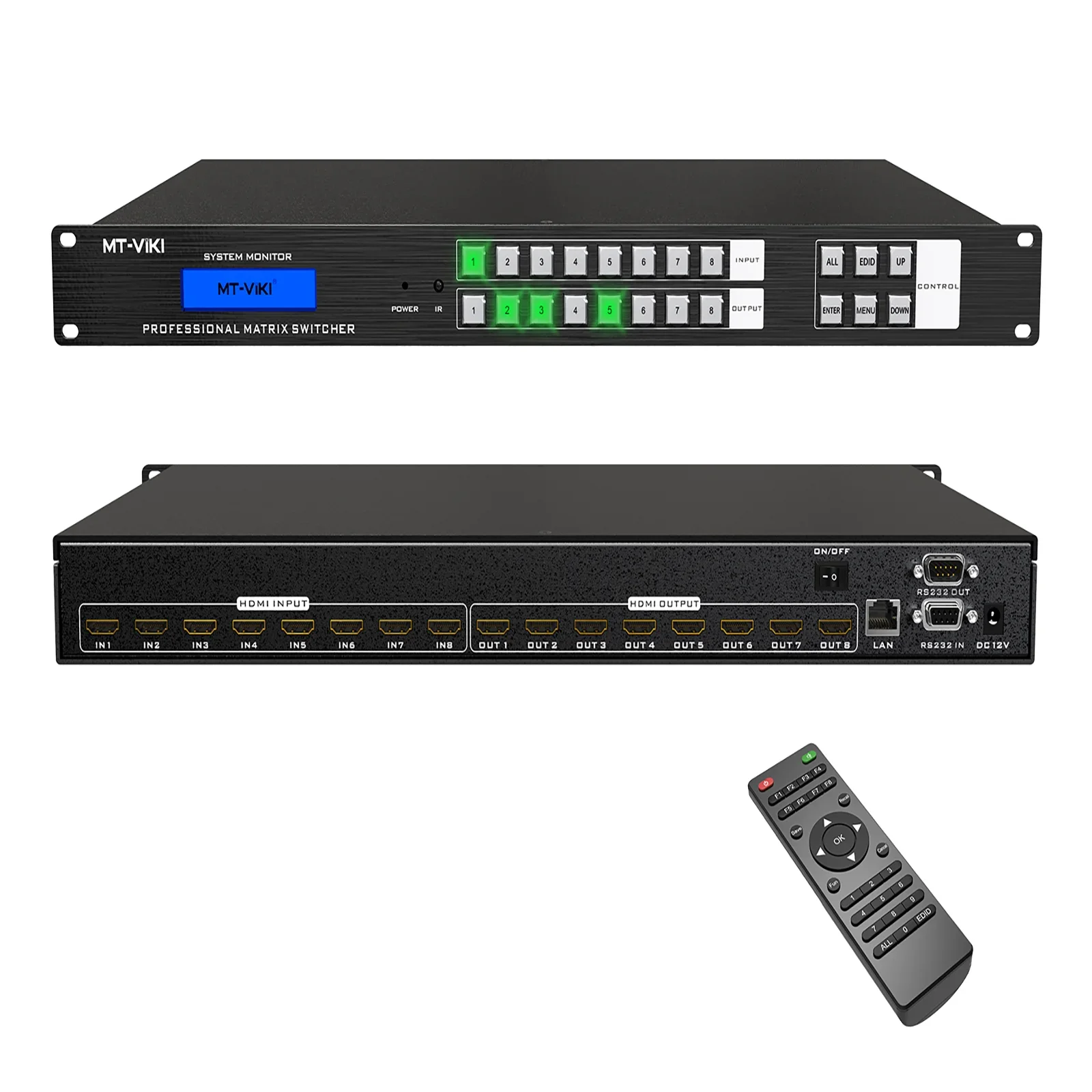 

MT-VIKI 4K Video Matrix Switcher 8X8 With Web GUI, Available For 4x4 8x8 8x16 16x16 32x32 36x36 72x72