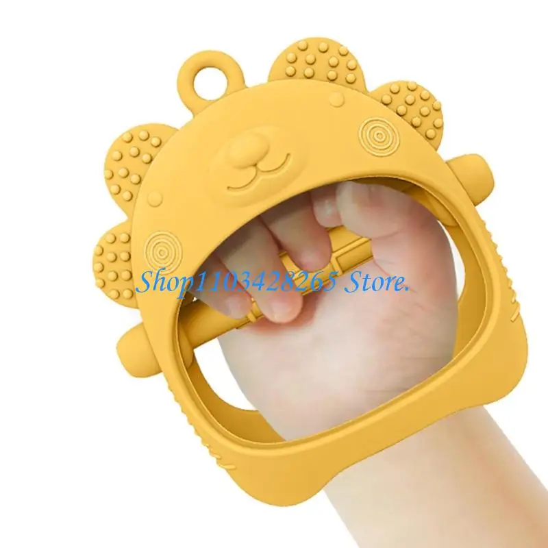 لطيف سيليكون التسنين القفازات الحيوان تصميم مضغ حارس اليد لعبة للرضع لوقف مكافحة الأكل اليد G2TE