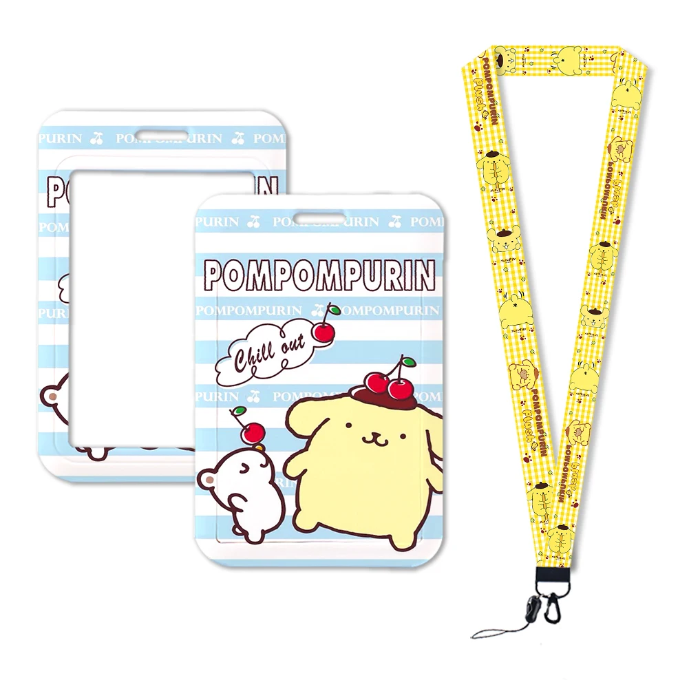 W Pompon Purin Studenten Cartoon Kinder Anime Hallo Kitty Karten halter Zugangs kontrolle Karten halter Bus U-Bahn Schutzhülle