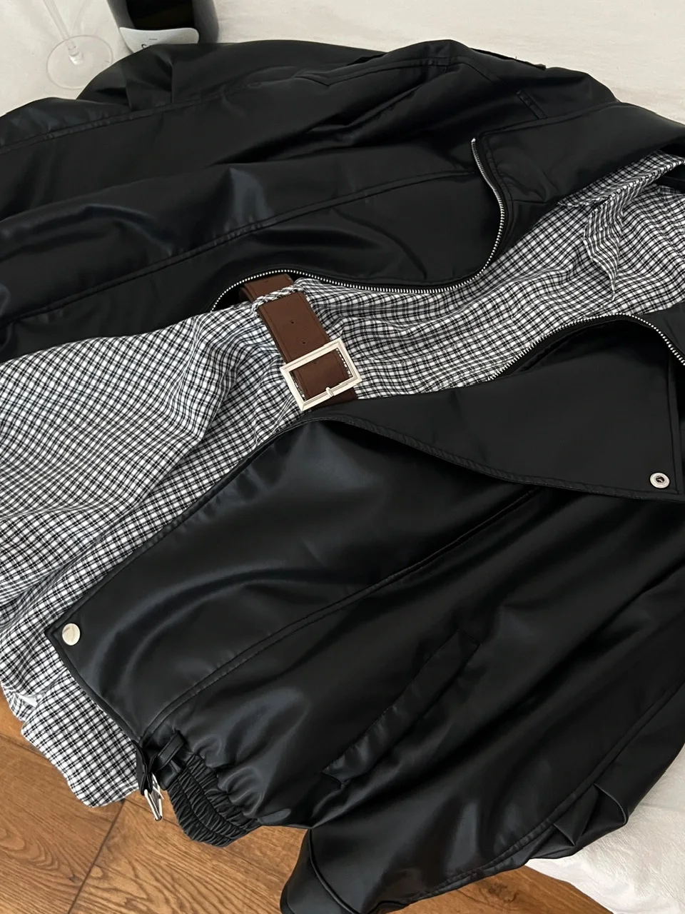 Fajna skórzana kurtka damska 2025 nowa kolekcja jesień unikalna motocyklowa vintage kurtka z zamkiem błyskawicznym, luźny krój...