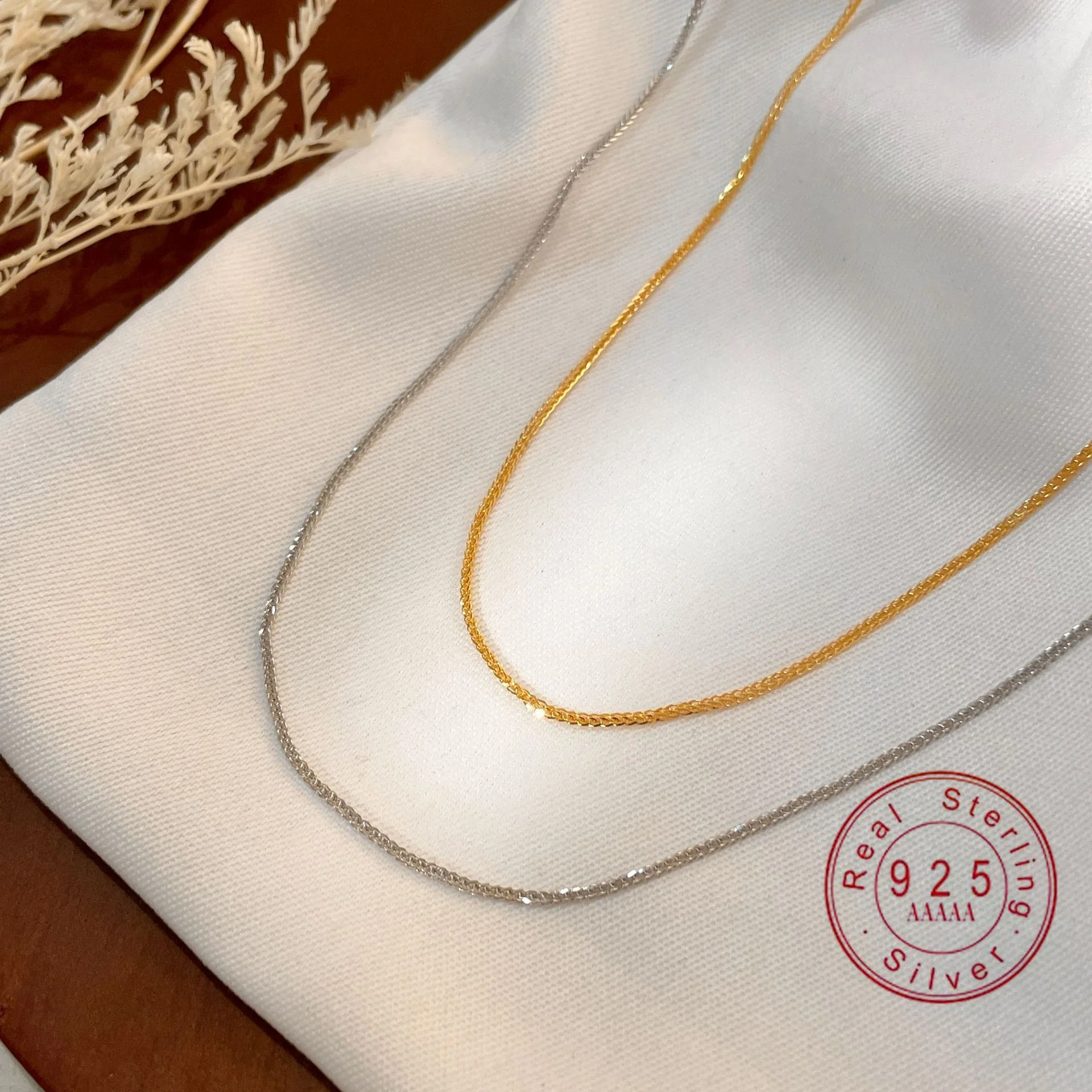 925 Sterling Silver 18K Gold Plated Cable Chain Necklace for Women, Dainty Gold Choker, Hypoallergenic Layering Necklace, Jewelr
