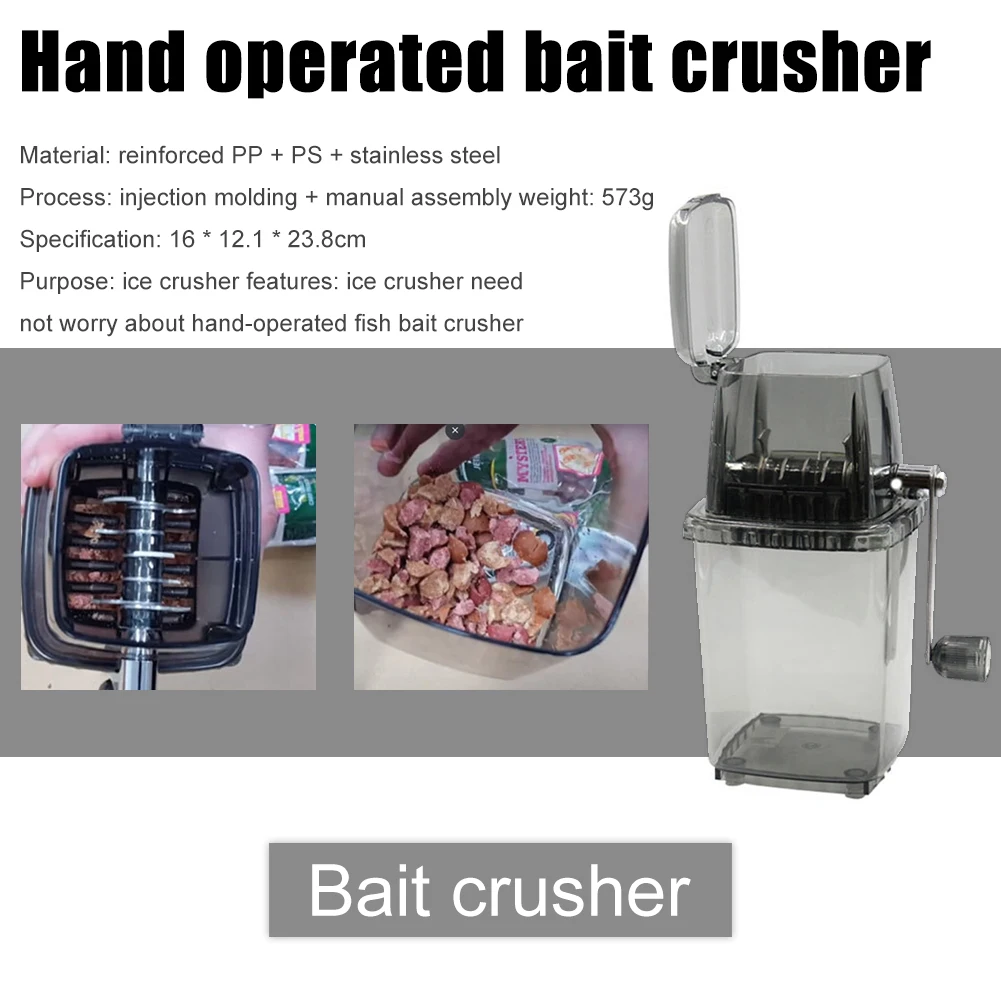 Hand Crank Manual Boilie Ice Crusher Shaver Kitchen Bar Ice Blenders Machine Grinder Carp Bait Making Fishing Tackle