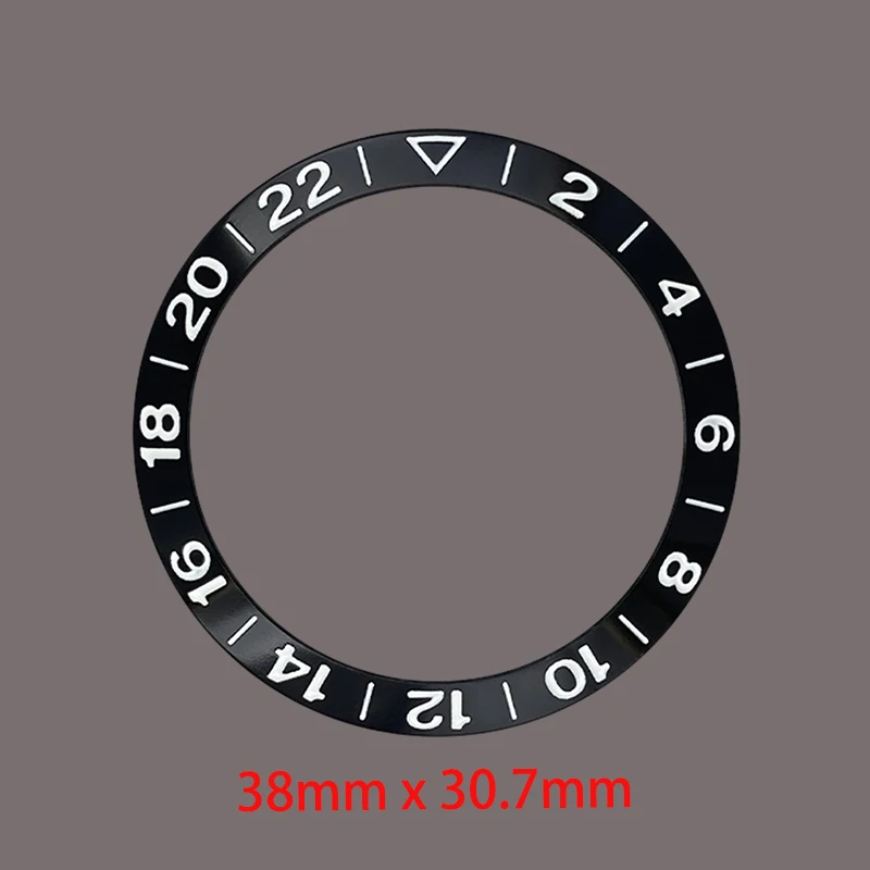 38mm Curved Aluminum Bezel Insert Ring Fits For SUB SKX007 SKX009 SRPD GMT Watch Case NH35 NH36 Movement Men Watch Refit Parts