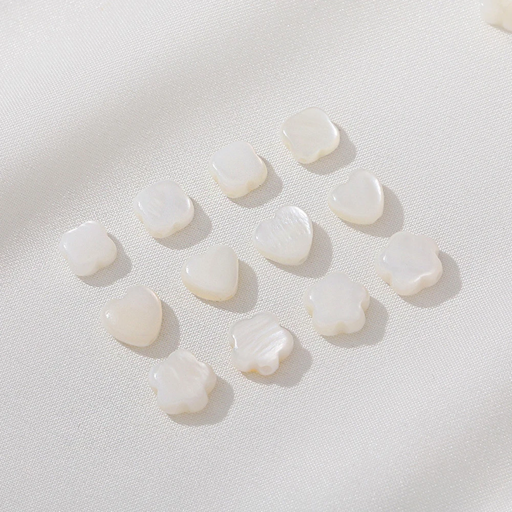 20Pcs White Shell Love Heart Leaf Flower Through Hole Bead Spacer Bead DIY Bracelet Necklace Jewelry Making view 2