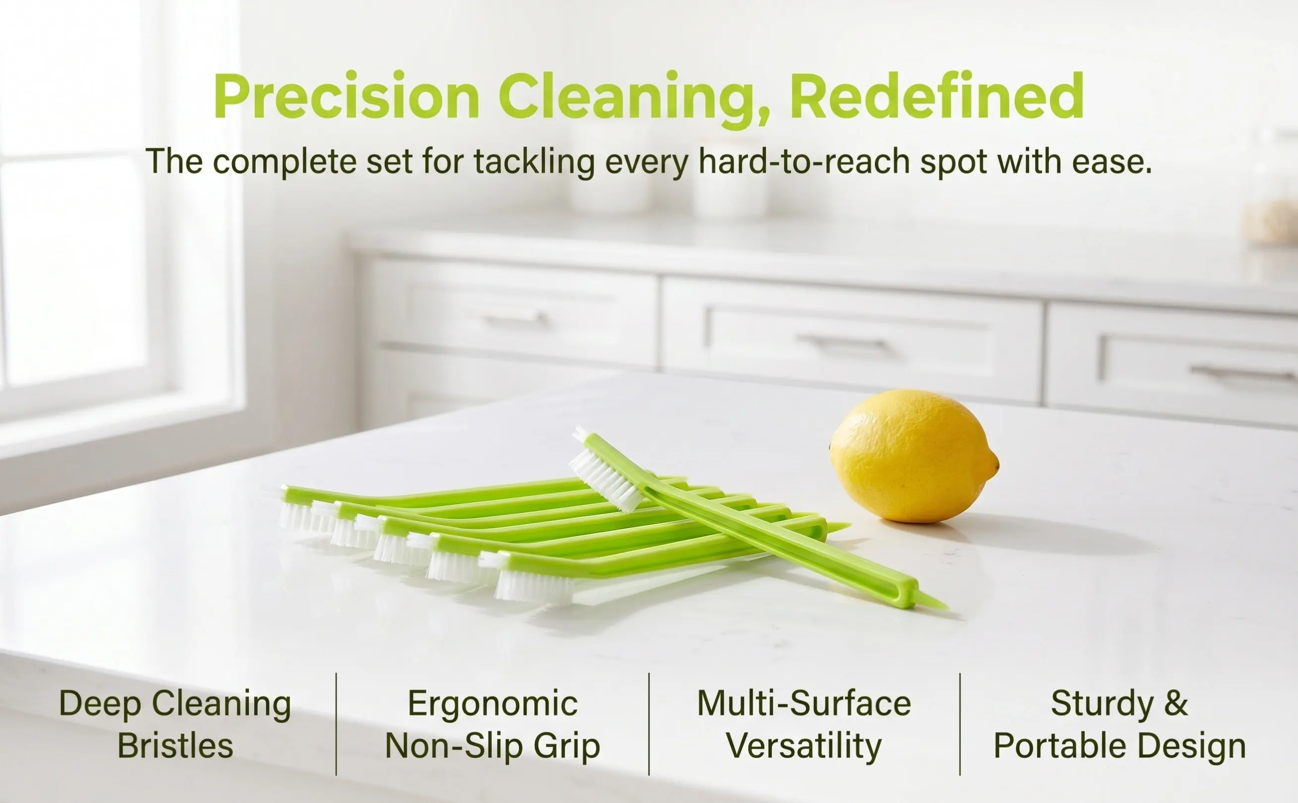6pcs Long Handle Compact Cleaning Brush Set for Soymilk Machine, Coffee Grinder, Juicer & Food Processor