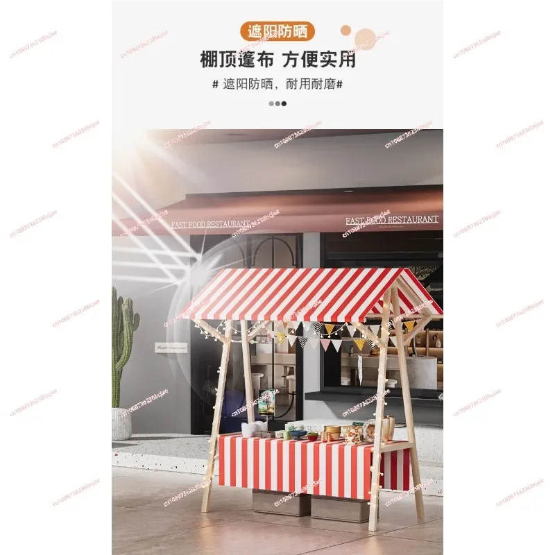 Folding mobile stall night market display stand market solid wood promotion cart custom outdoor shed snack car stall