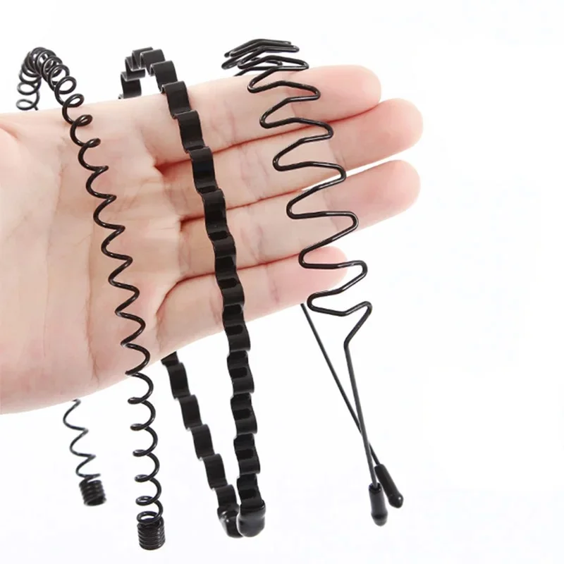 1/2/3Pcs Metal Wavy Headband Men Women Sport Face Washing Unisex Hair Hoop Non Slip Hairband Bangs Holder Braids Styling Tools