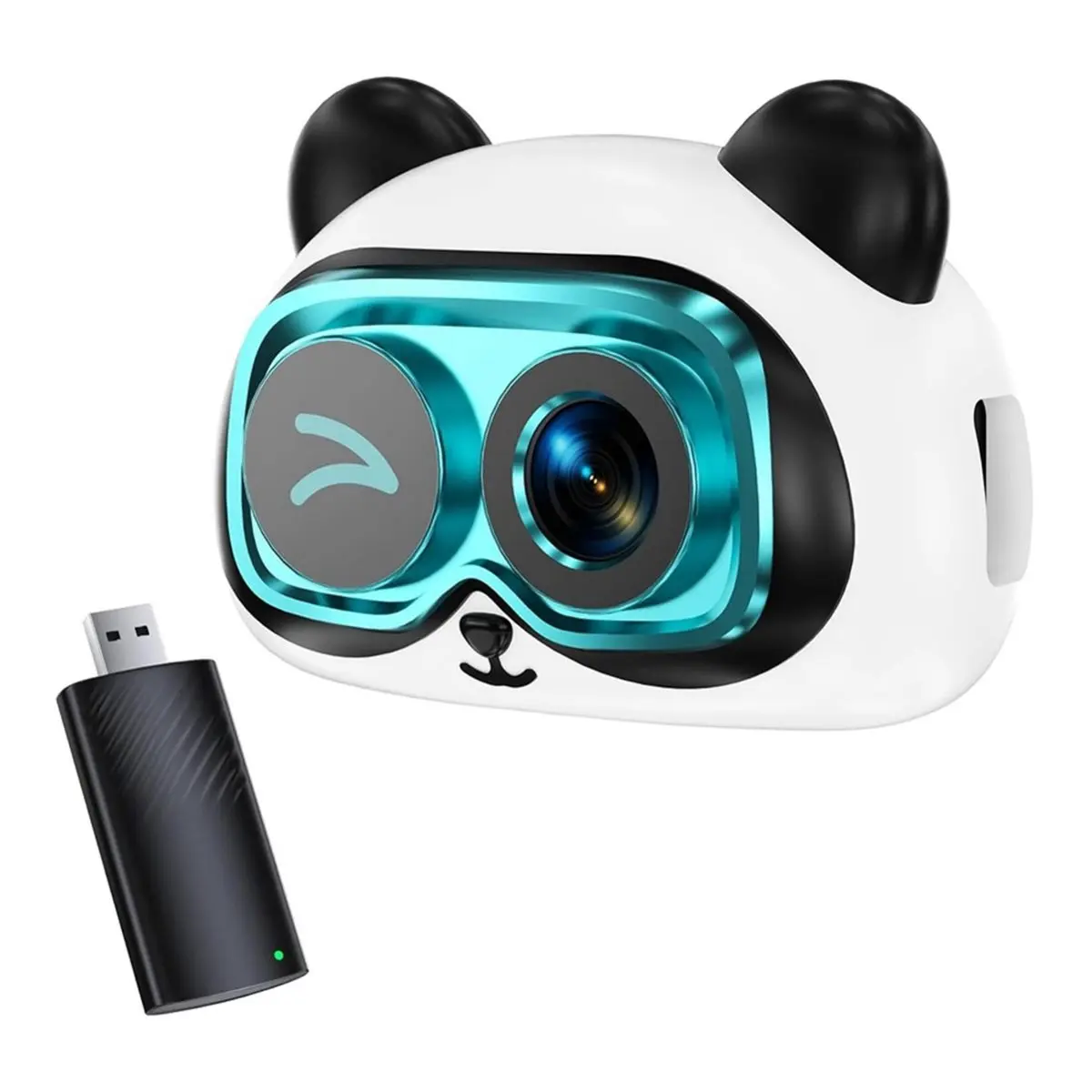 A85P 2 in 1 Wireless CarPlay Adapter CarPlay Box Baby Car Camera Panda Monitoring, Rear View Camera Backseat Infant Monitor