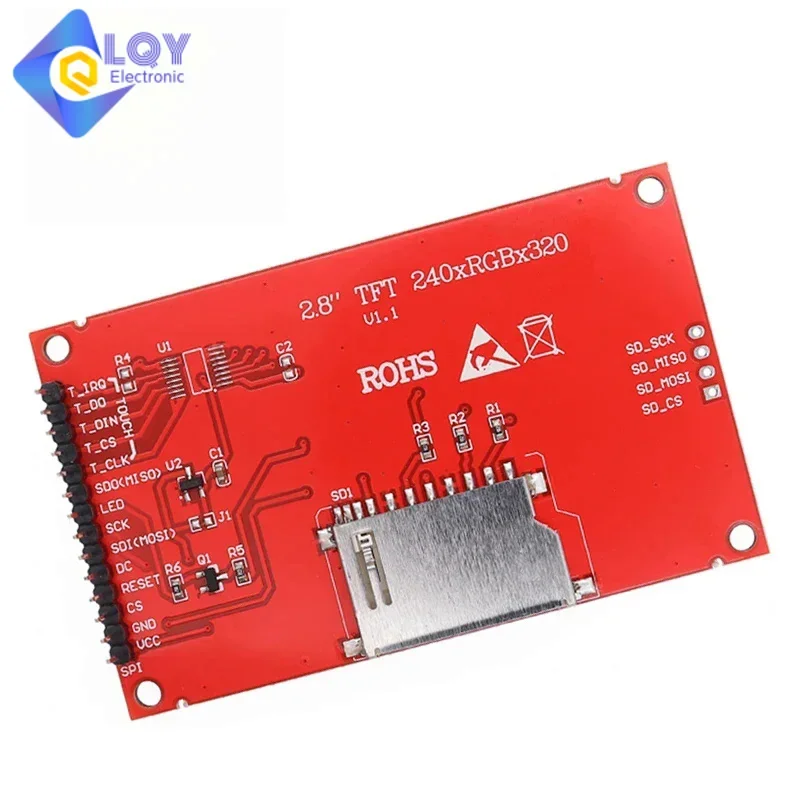 Imagem -03 - Módulo de Porta Serial para Arduino Cartão Micro sd Display Lcd 2.4 2.8 240x320 Spi Tft 5v 3.3v Adaptador Pcb Ili9341 St7789v