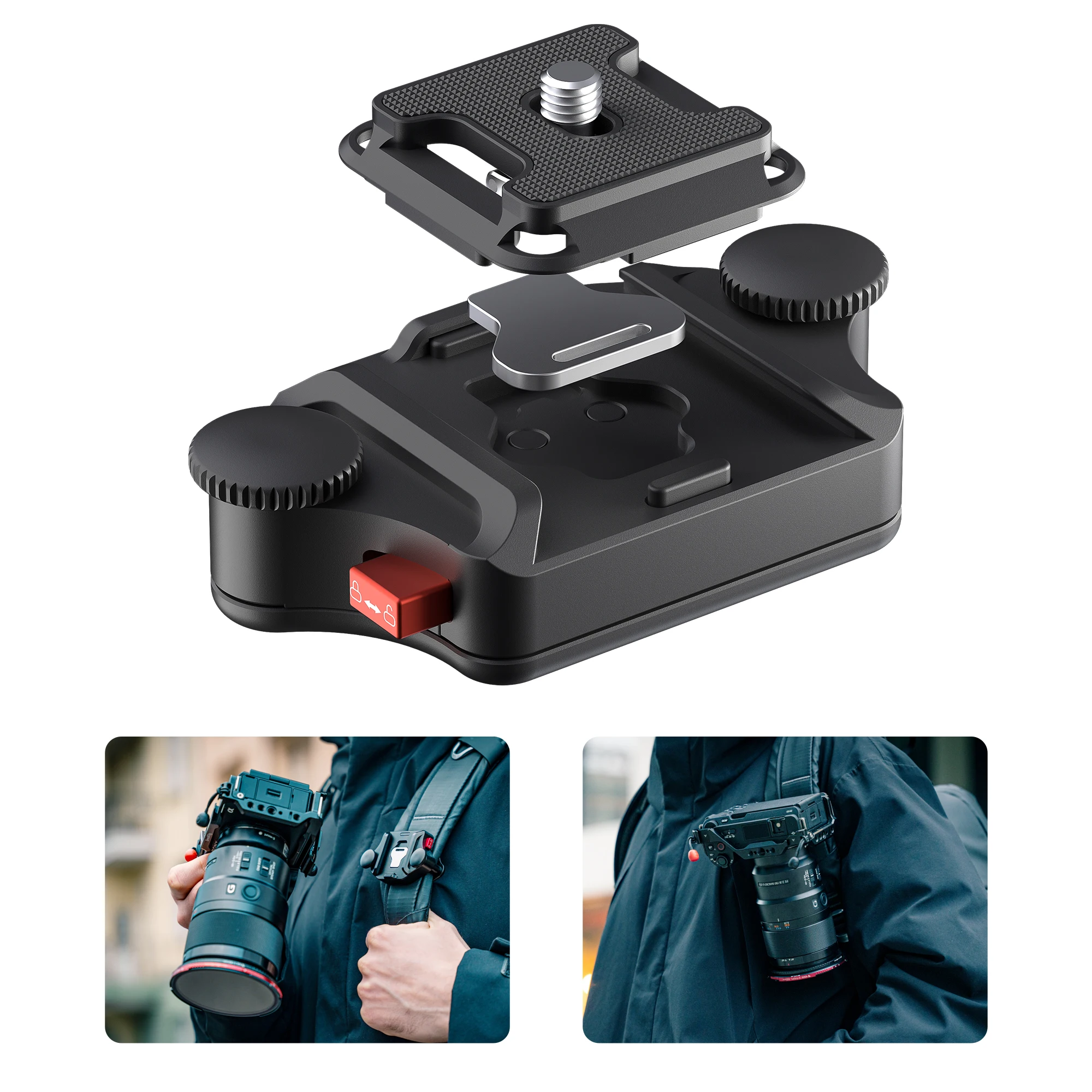 

Freewell Backpack Quick Release Clamp Compatible DSLR Cameras and 1/4" Screw Devices Lightweight Outdoor Photography Accessories