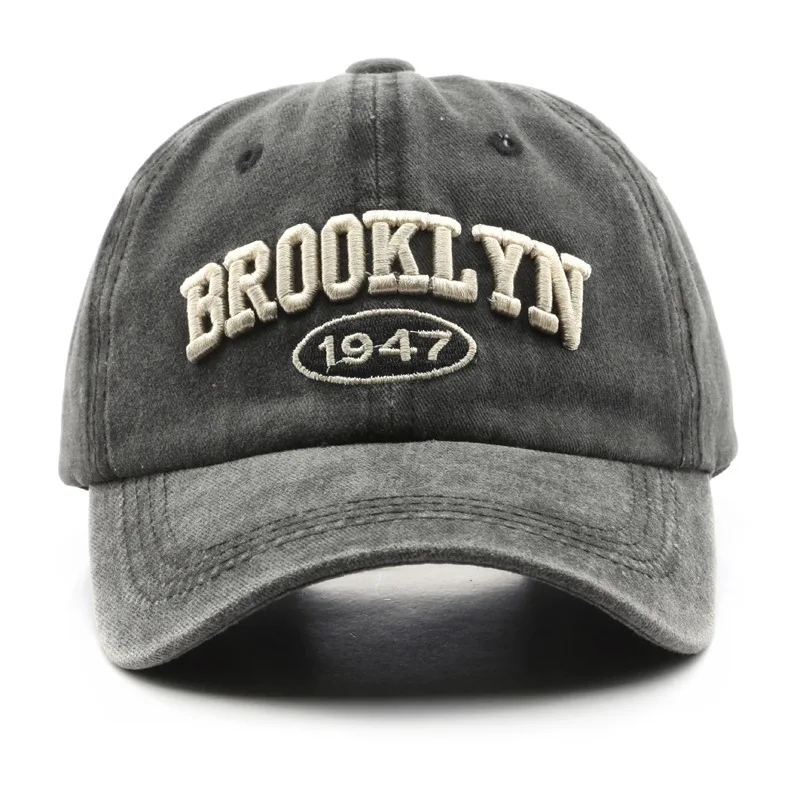 Retro brooklyn lettera ricamo berretti da Baseball primavera estate uomo donna cotone regolabile cappello Casual Hip Hop Streetwear cappelli da sole