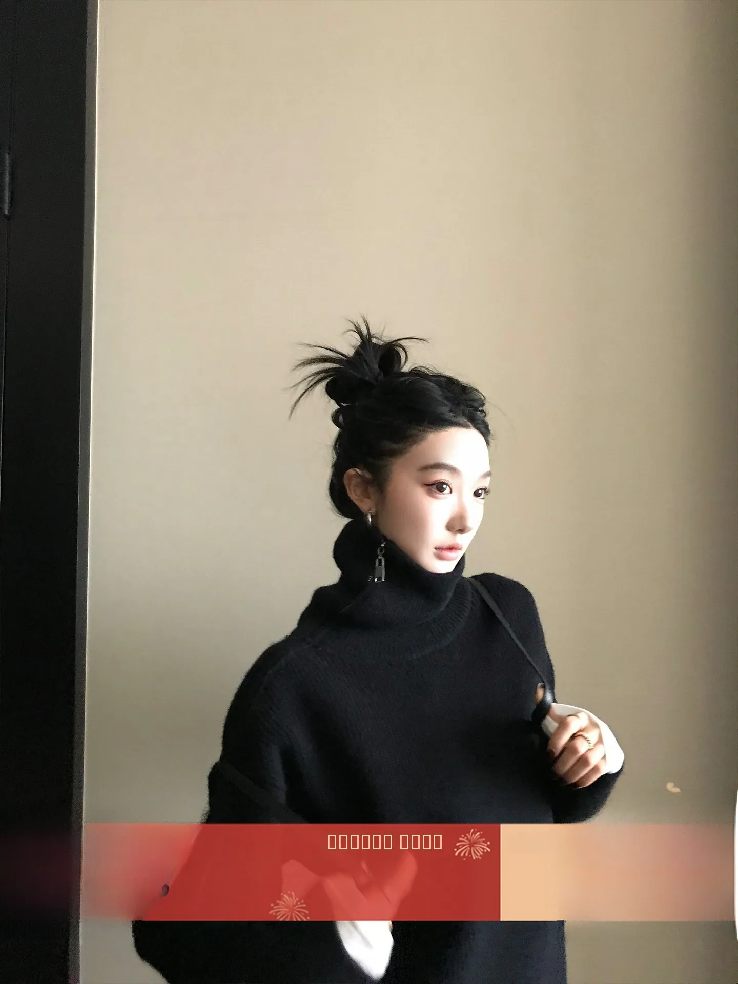 

OuYang COS Lazy Paper Person Multi-Wear High Ne Sweater Versatile Design Winter Thiened Long Sve Crew Ne Knitwear