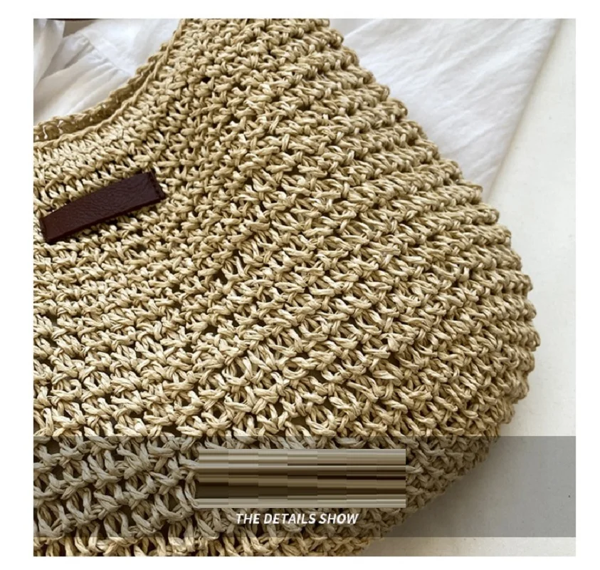 Ladies Fashion Summer Straw Crossbody Bag Women Beach Holiday Shopping Woven Shoulder Handbag Messenger Purses For Women Bags