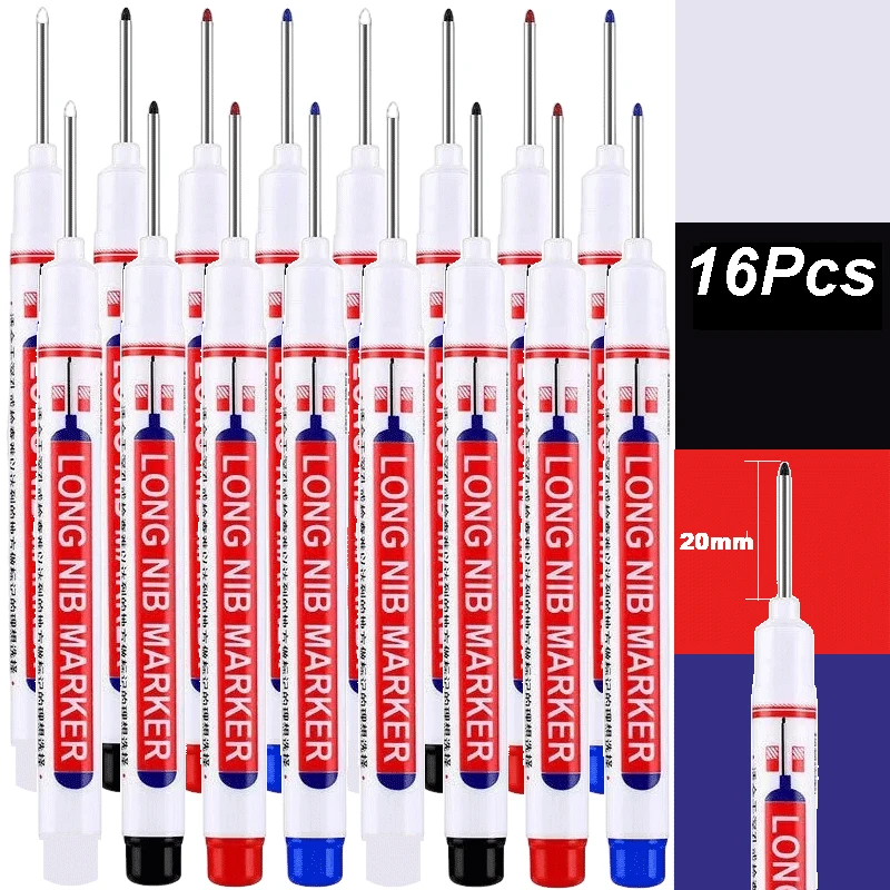 4–100 Stück, 2 cm, wasserdicht, langer Kopf, Tiefloch-Markierungsstift für Metall, Schreiner, Rot/Schwarz/Blau/Grün/Weiß, Holzbearbeitungswerkzeuge