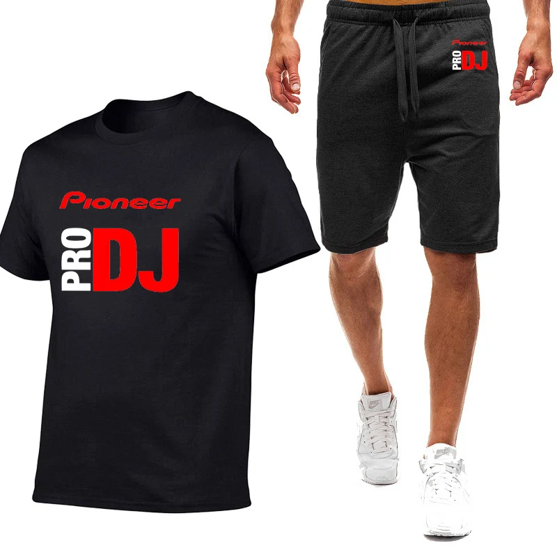 DJ Pioneer PRO Printing 2025 Summer Breathable Men's New Short-sleeved T-shirt+ Sports Pants Streetwear Thin Suit