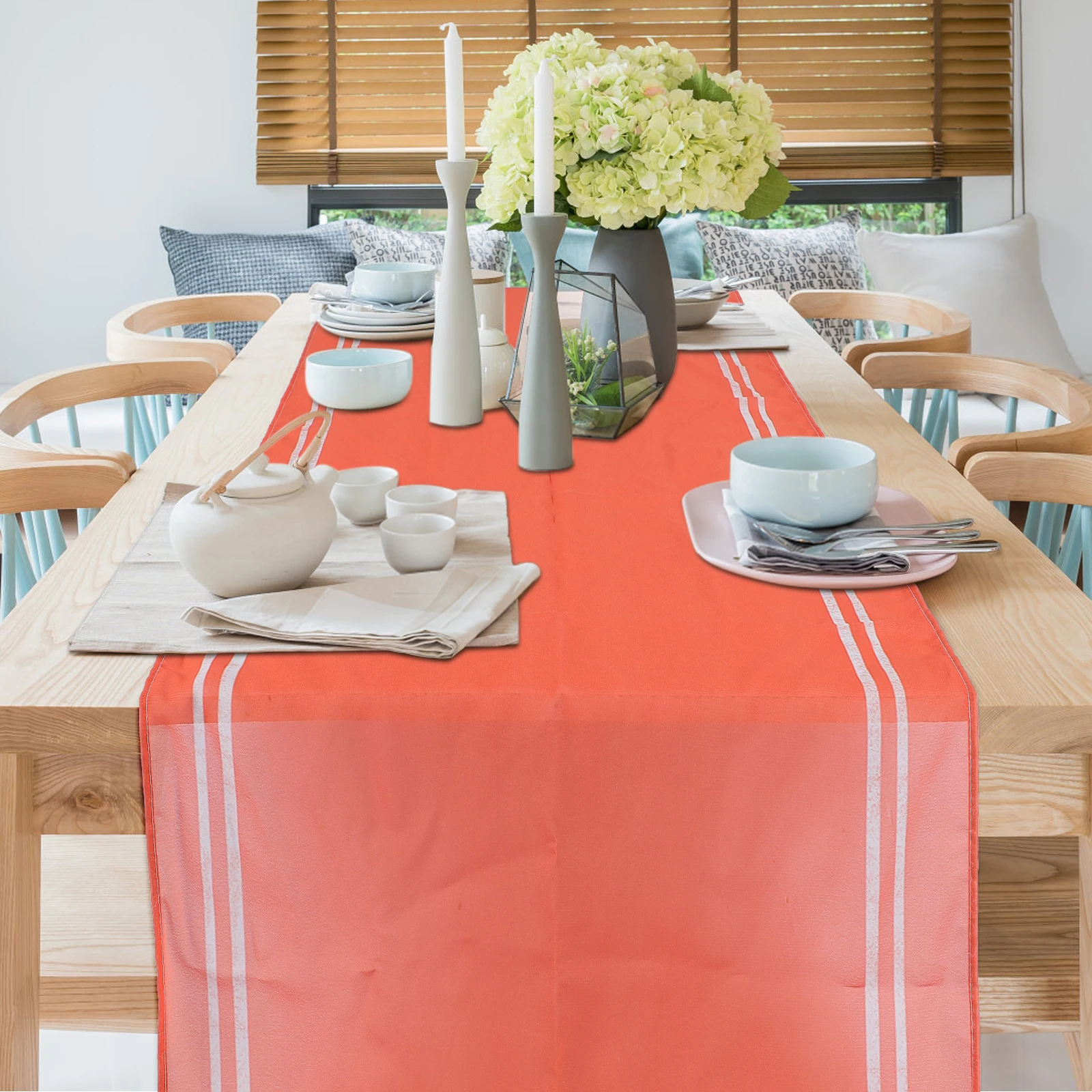

Solid Color Table Runner Polyester Dining Tablecloth Cover Romantic Wedding Party Decor Baby Shower Holiday Birthday