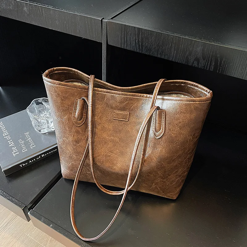 

New Tote Bag Women, High-end Retro Shoulder Bag, Large-capacity Commuter Bag, Go To Work Model
