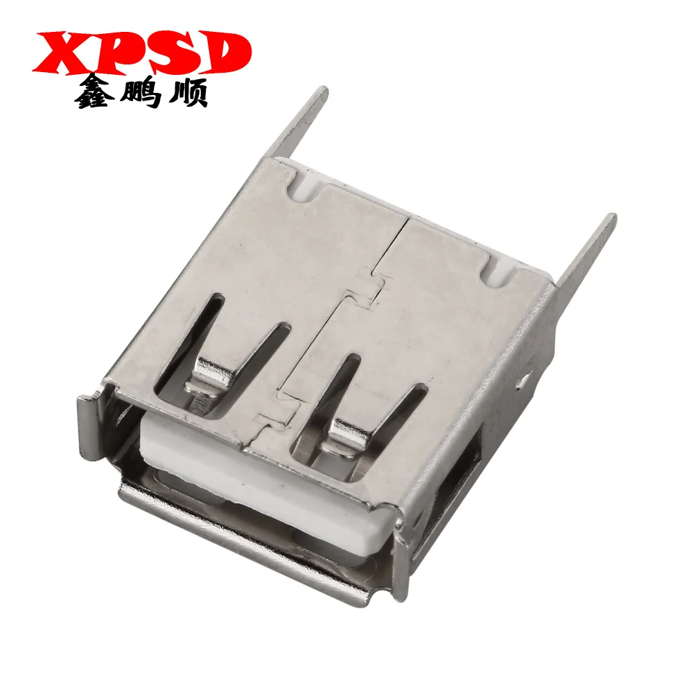 10Pcs USB-AF Vrouwelijke 180 Graden Verticale Inline 13.7 Haakse Rechte Pin Socket Connector Crimp